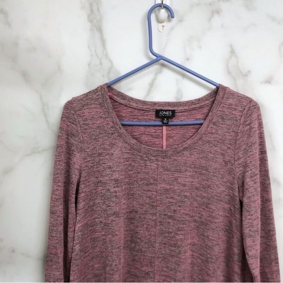 Jones New York Tops - Jones NY Pink and Black Marled Round Long Sleeve